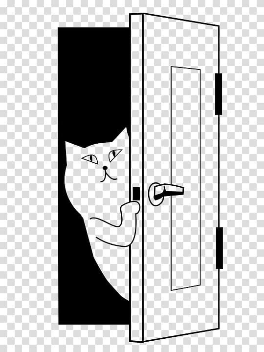 Coloring book Door hanger Cat Drawing, door transparent background PNG clipart
