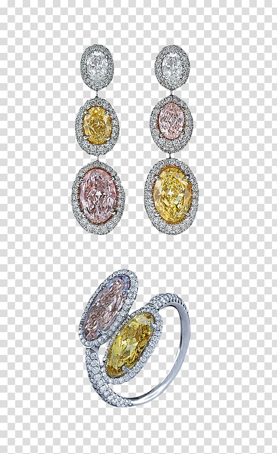 Earring Body Jewellery Ruby Updo, sparkling diamond ring transparent background PNG clipart