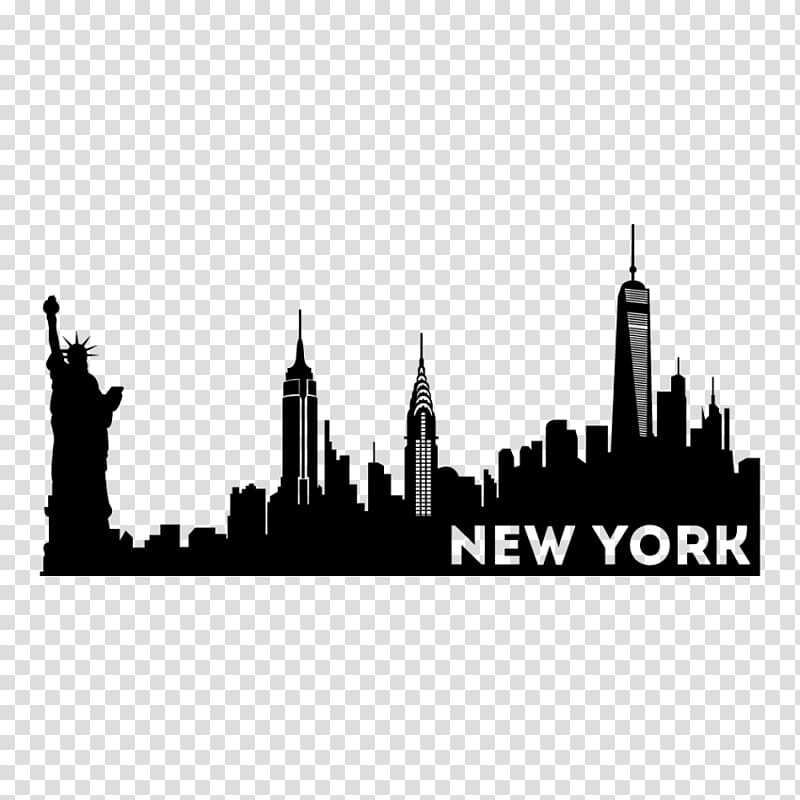 New York City New City Skyline Silhouette, New York Poster transparent background PNG clipart