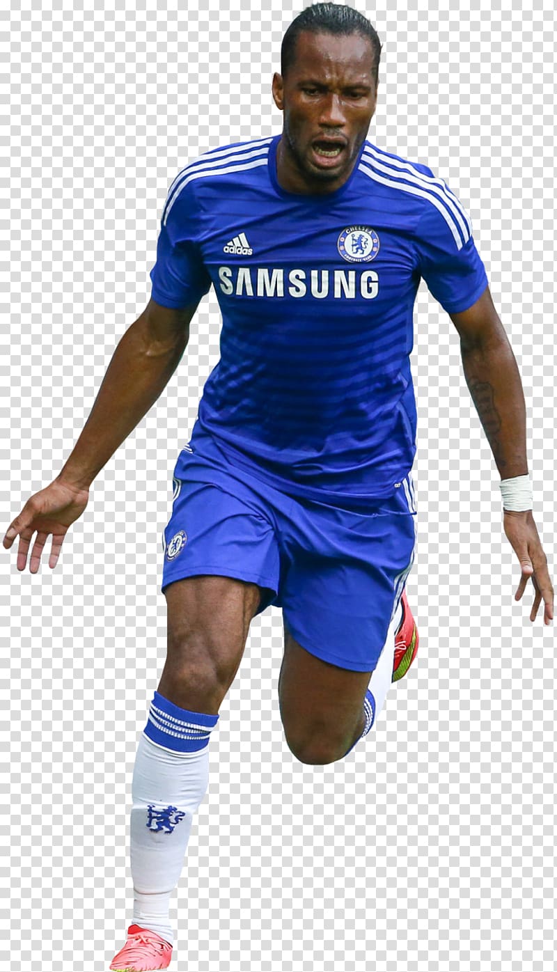 Didier Drogba Chelsea F.C. Premier League Jersey UEFA Champions League, premier league transparent background PNG clipart