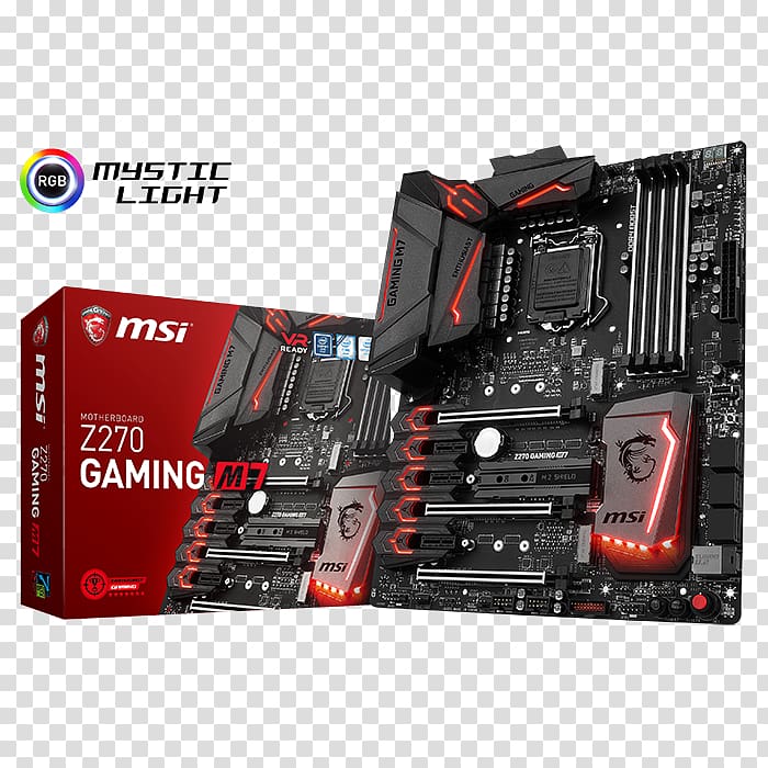 Intel LGA 1151 MSI H270 GAMING PRO CARBON Motherboard, intel transparent background PNG clipart