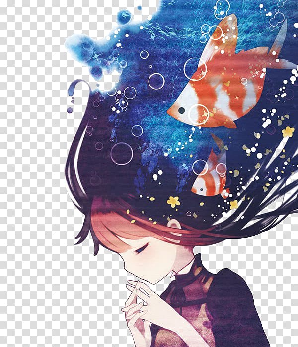 Anime Girl Drawing Shōjo manga, creative dream girl transparent background PNG clipart