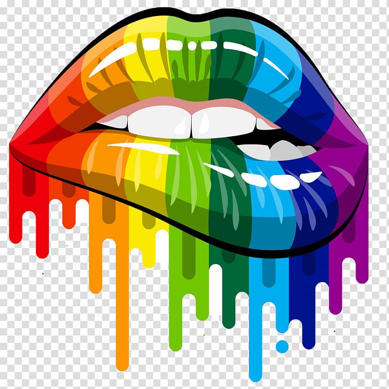 Gay pride LGBT Pride parade Rainbow flag, lip bite transparent background PNG clipart