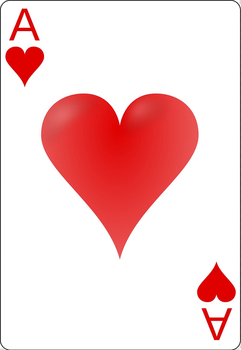 ace of heart playing card, Playing card Card game Suit Ace of spades, cards transparent background PNG clipart