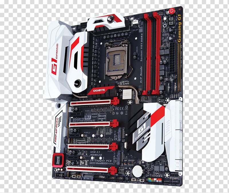 Intel GA-Z170X-Gaming G1 Motherboard LGA 1151 Gigabyte Technology, cartoon motherboard transparent background PNG clipart