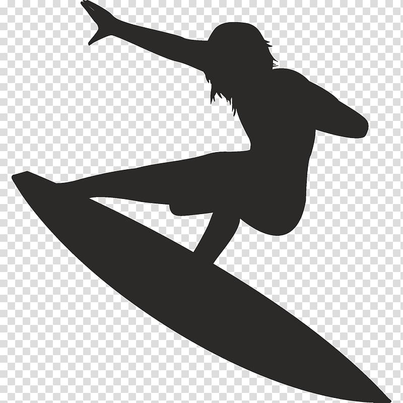 Silhouette Surfing Surfboard, Silhouette transparent background PNG clipart