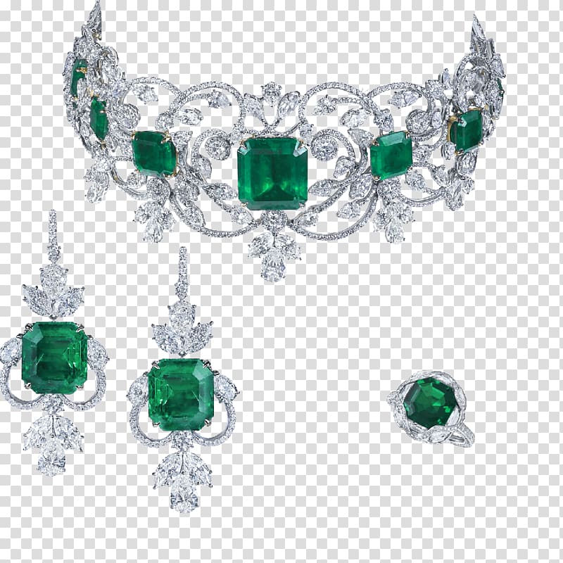 Emerald Jewellery Earring Moussaieff Red Diamond Necklace, emerald transparent background PNG clipart