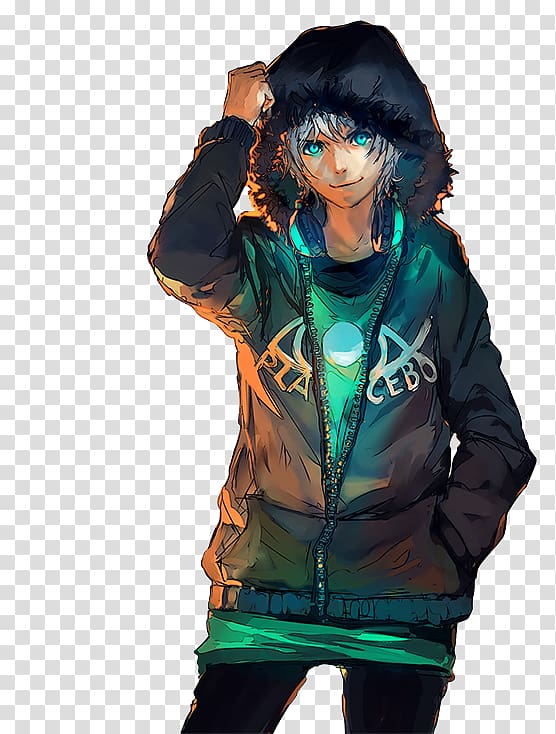 Premium Vector  A drawing of a boy with a blue hoodie anime boy male anime  character male cartoon character