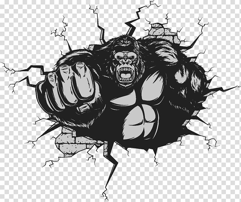 Gorilla Ape King Kong Illustration, Creative gorilla transparent background PNG clipart