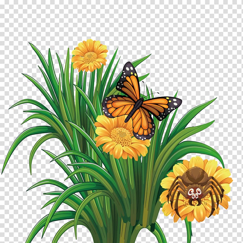 Monarch butterfly Flower, summer flowers transparent background PNG clipart