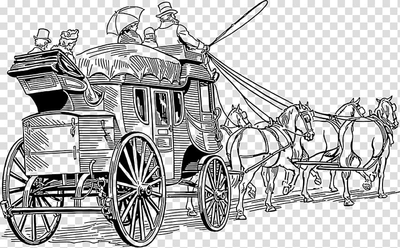Horse-drawn vehicle Carriage Stagecoach, horse transparent background PNG clipart
