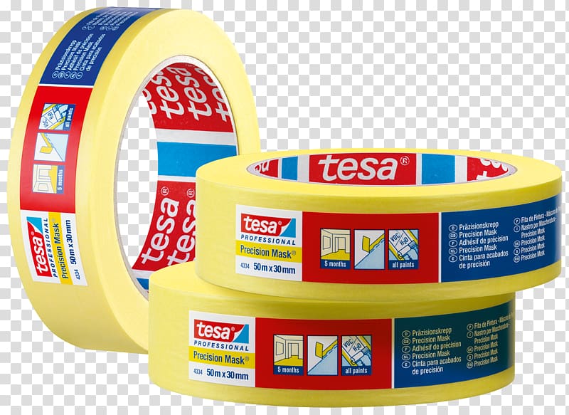 Adhesive tape Paper tesa SE Masking tape tesa 4334 Precision Mask Painters Tape, ribbon transparent background PNG clipart