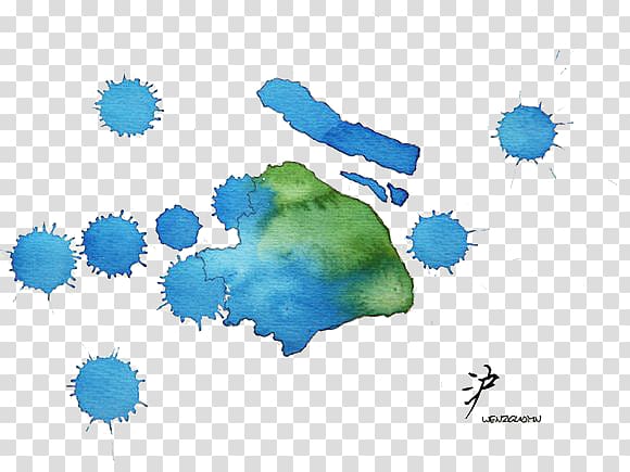 Beijing Shanxi Shanghai Watercolor painting Provinces of China, Shanghai ink map transparent background PNG clipart