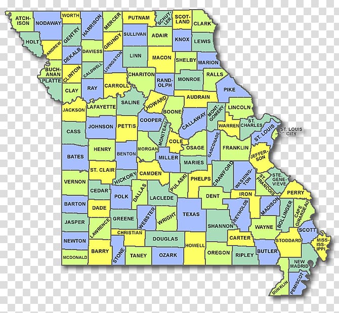 Christian County, Missouri Washington County, Missouri Franklin County, Missouri Montgomery County, Missouri McDonald County, Missouri, map transparent background PNG clipart