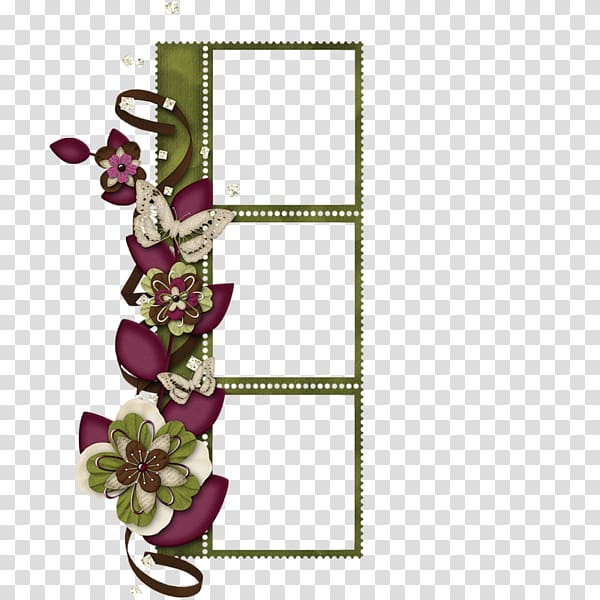 Jigsaw puzzle frame Film frame, Threesome floral border transparent background PNG clipart
