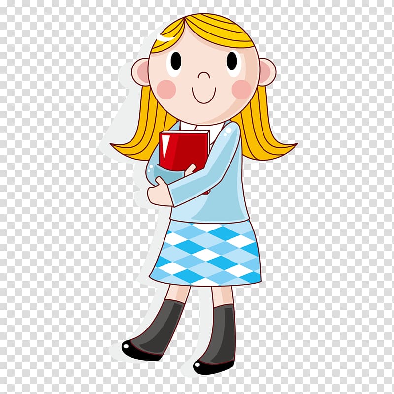 Student Cartoon , cartoon cute little girl material transparent background PNG clipart