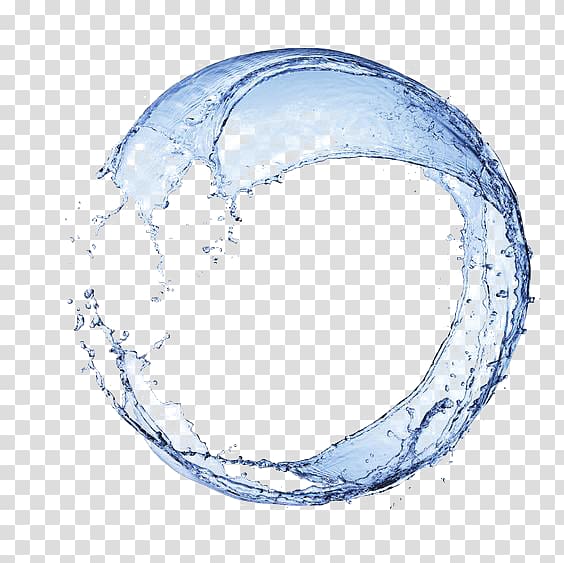 round water formation, Round splash blue water flower transparent background PNG clipart