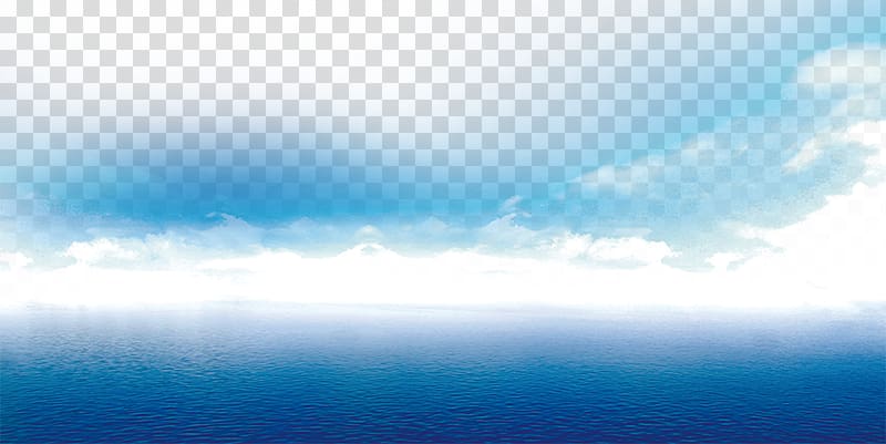 blue sea , Cumulus Desktop Sea Sky Water resources, The atmosphere is simple, fresh, blue sky, sea, blue background transparent background PNG clipart