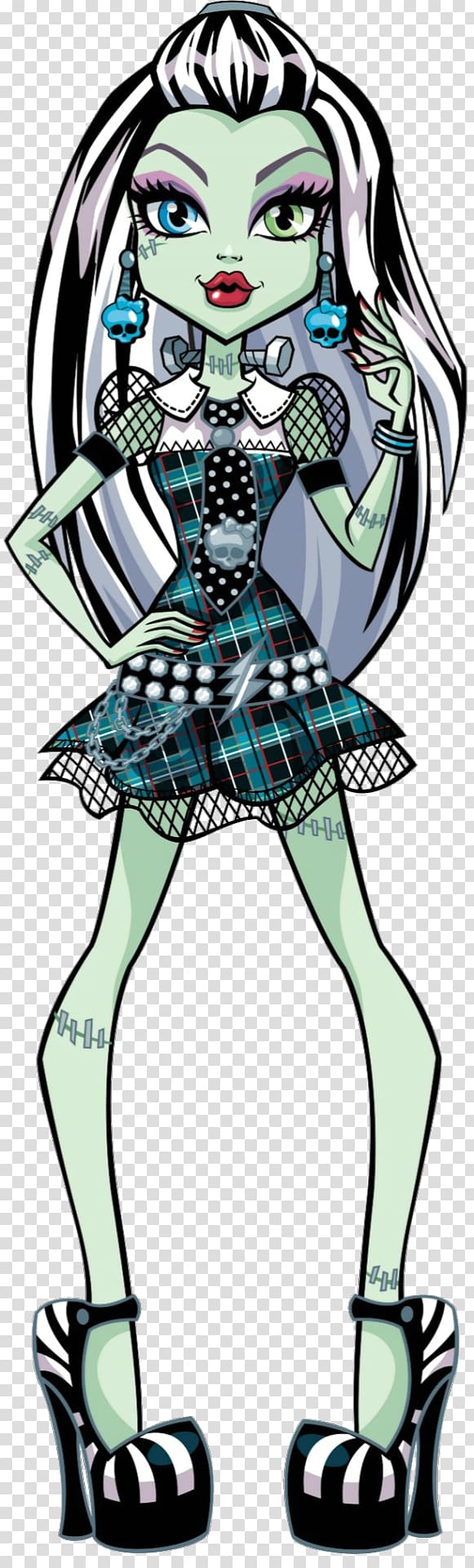 Frankie Stein Frankenstein\'s monster Monster High Character, doll transparent background PNG clipart