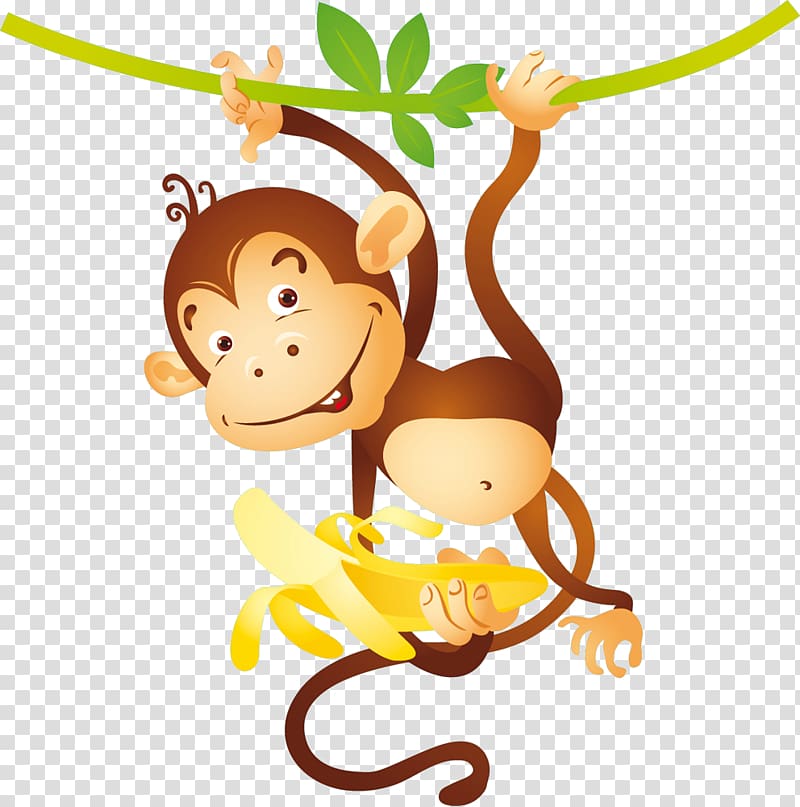 Chimpanzee Monkey Ape Banana , monkey transparent background PNG clipart