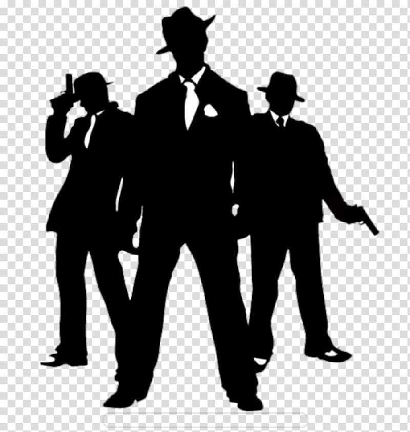 three silhouette men illustration, Gangster Couples Mafia , GANGSTER transparent background PNG clipart
