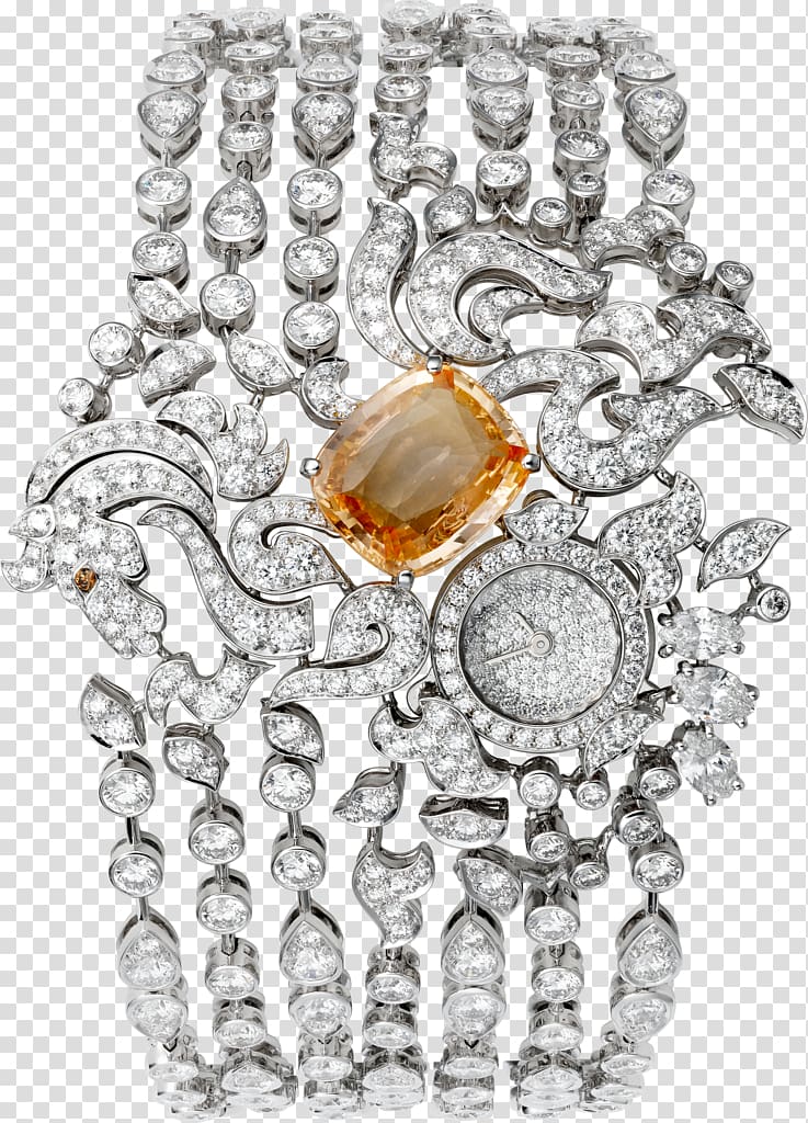 Watch Jewellery Cartier Gold Movement, jewellery model transparent background PNG clipart
