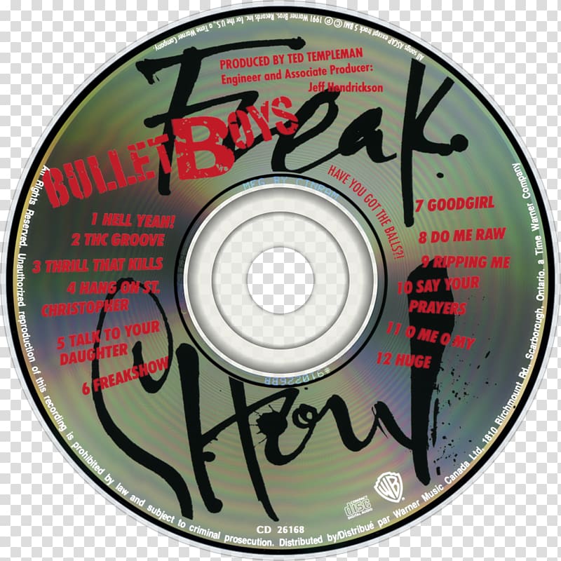 Compact disc Freakshow BulletBoys Music Album, Bada transparent background PNG clipart