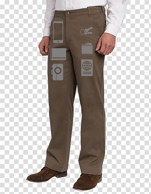 Khaki Cargo pants Pocket Capri pants, Wallet transparent background PNG clipart