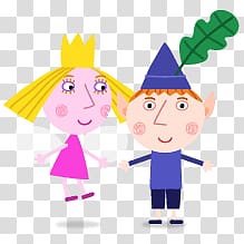 two fairies illustrations, Ben and Holly Together transparent background PNG clipart