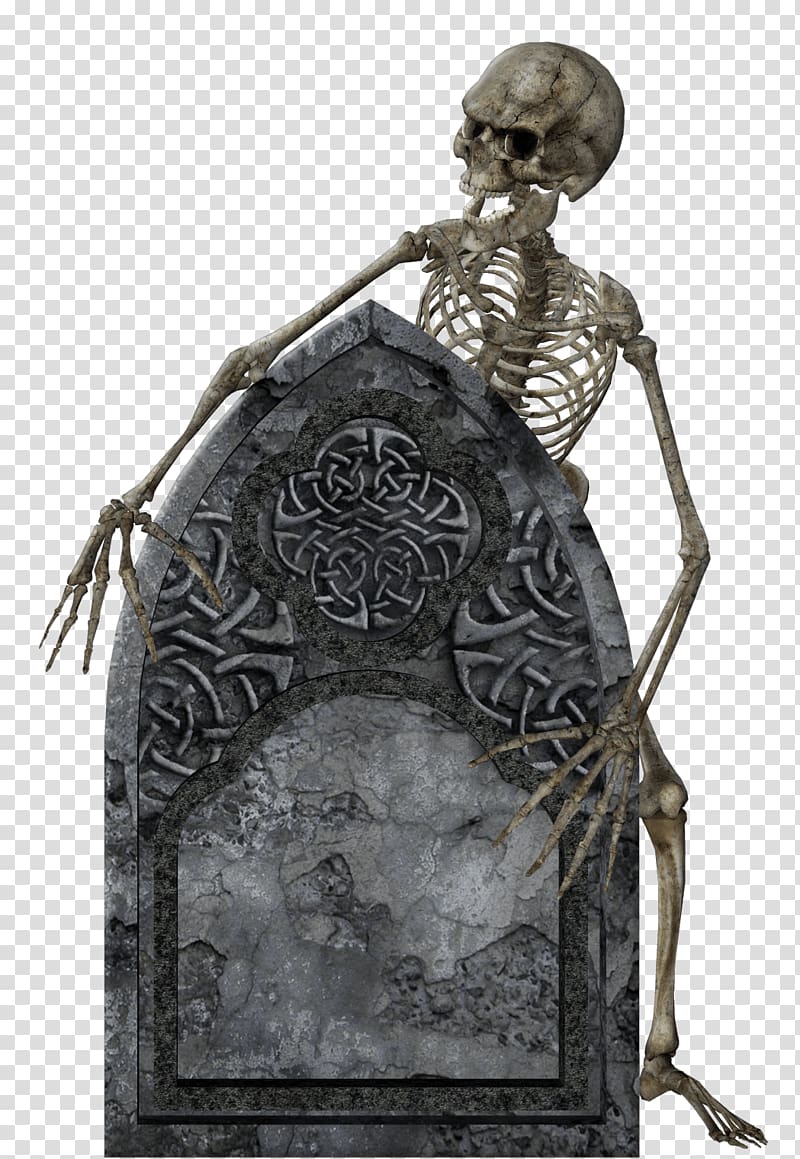 skeleton behind tombstone , Headstone and Skeleton transparent background PNG clipart