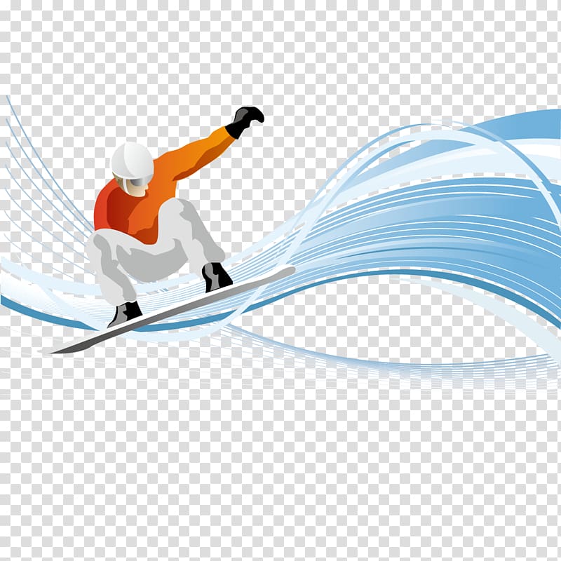 Skiing Snowboarding Winter sport, Curve and surfing transparent background PNG clipart