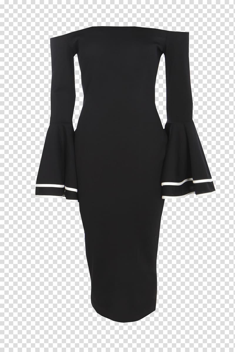Little black dress Neckline Bell sleeve, dress transparent background PNG clipart