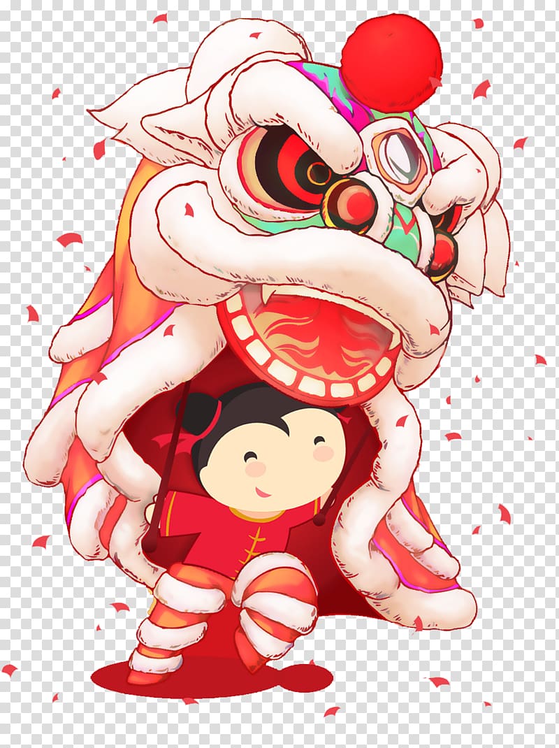 Chinese dragon , Lion dance Chinese New Year, New Year New Year lion cartoon logo transparent background PNG clipart