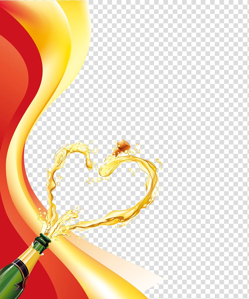 green and yellow bottle illustration, Champagne Cocktail, Champagne transparent background PNG clipart