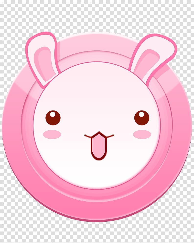 Rabbit , Cute little rabbit pink button transparent background PNG clipart