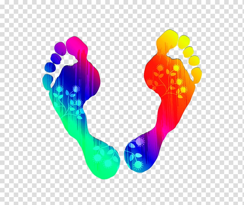 Mudra Illustration, Color creative footprints transparent background PNG clipart