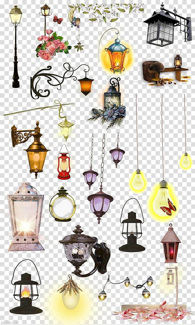 Light Designer, Korean creative cartoon hand-painted lamp transparent background PNG clipart