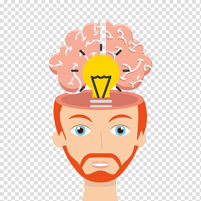 Cerebrum Idea Artistic inspiration Creativity, Brain bulb cartoon transparent background PNG clipart