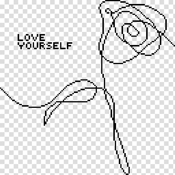 Love Yourself: Her BTS Flower Drawing, Love your self transparent background PNG clipart