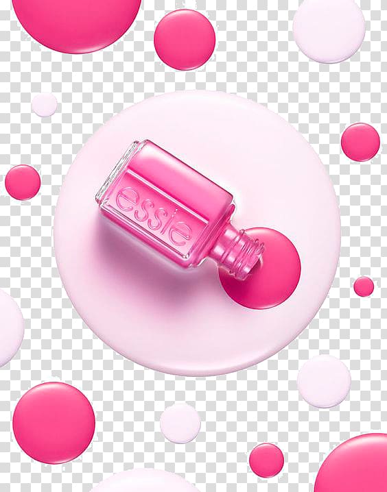 pink Essie nail polish spilled on bottle, Nail polish Cosmetics Manicure Color, Red nail polish transparent background PNG clipart