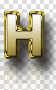 Number Numerical digit Letter Alphanumeric, Gold textured letter H transparent background PNG clipart