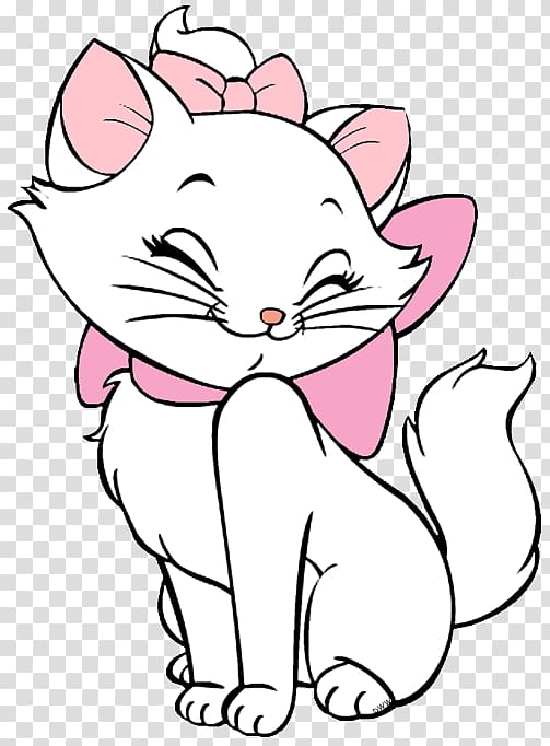 white cat fictional character illustration, Marie Drawing Coloring book Scat Cat Kitten, kitten transparent background PNG clipart