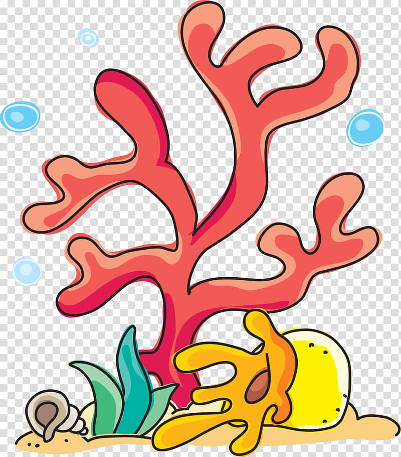 Drawing Sea anemones and corals Red Coral Paper , child transparent backgro...
