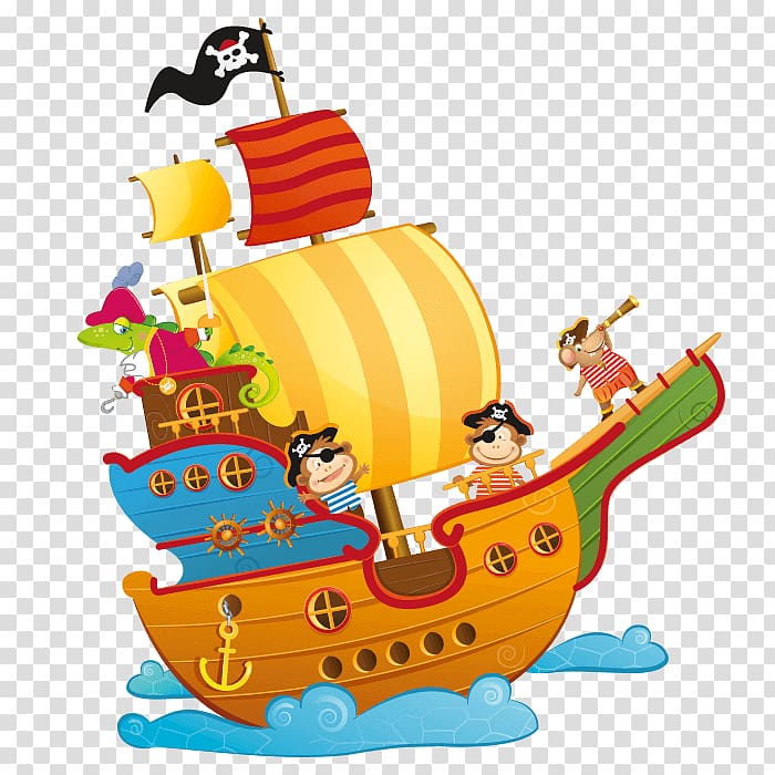 Wall decal Sticker Piracy Galleon, pirate parrot transparent background ...