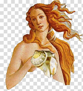 painting of woman holding shell, Venus Aphrodite Goddess Greek mythology, venus transparent background PNG clipart
