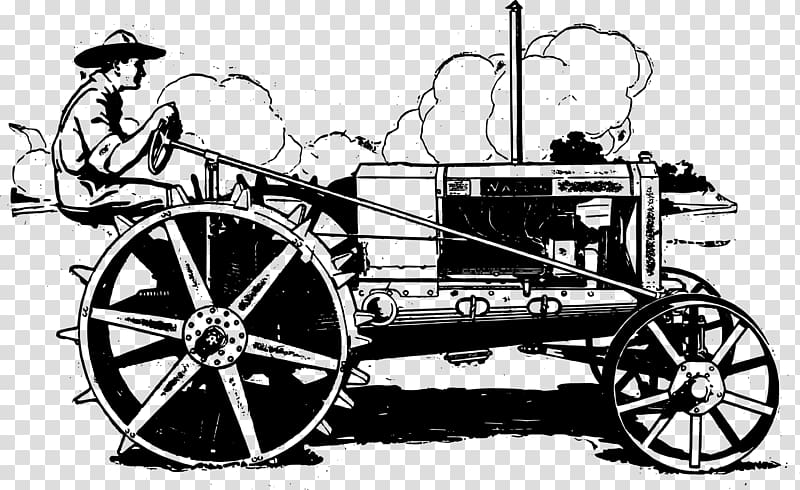 john deere tractor black and white clipart