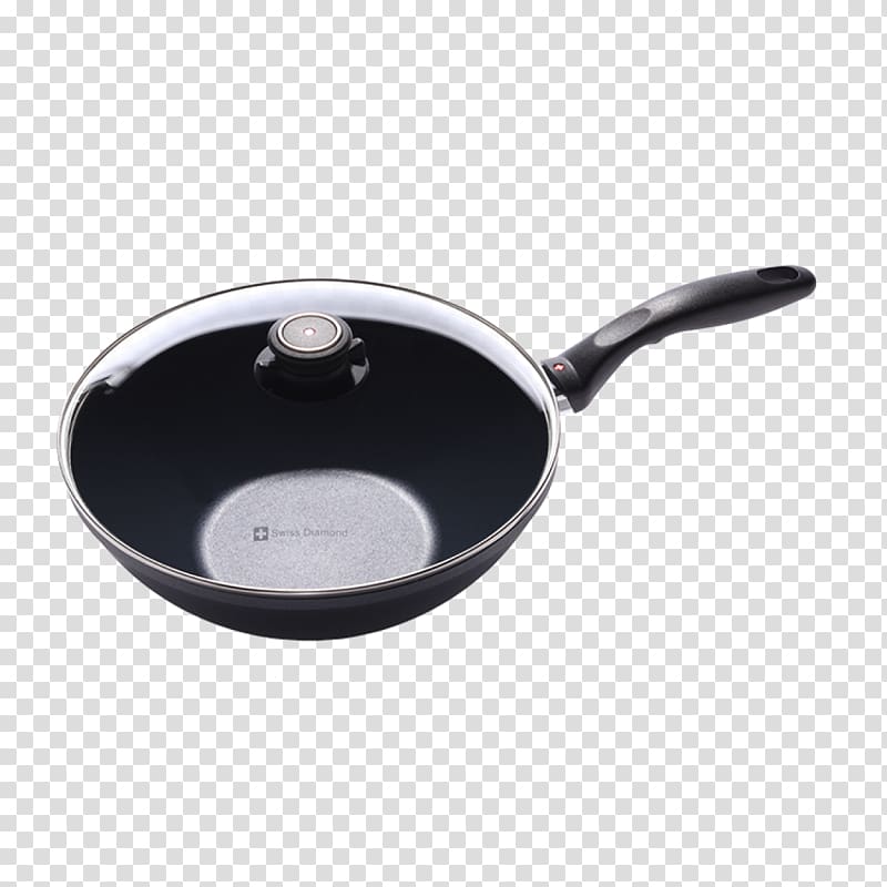 Wok Non-stick surface Swiss Diamond International Frying pan Induction cooking, frying pan transparent background PNG clipart