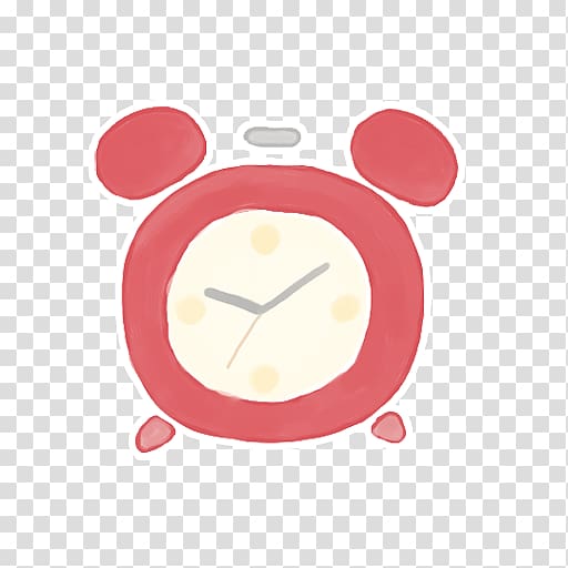 red and white twin-bell alarm clock illustration, pink home accessories alarm clock, Clock transparent background PNG clipart