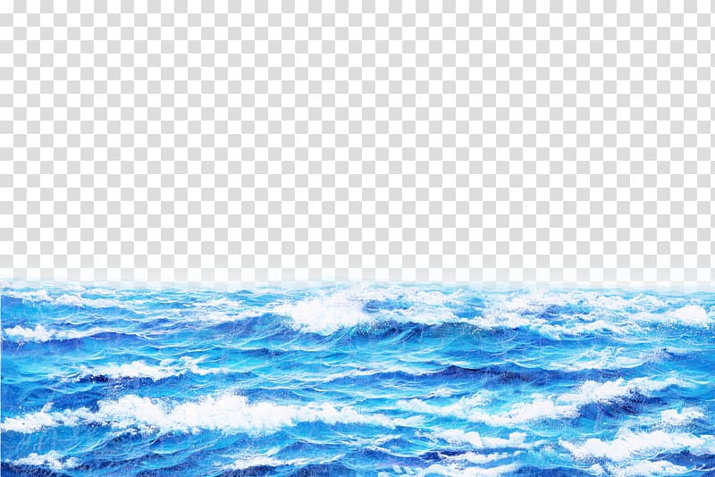 blue ocean waves , Oil painting Computer file, Sea transparent background PNG clipart
