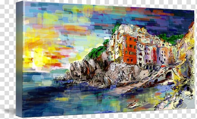 Watercolor painting Acrylic paint, Cinque Terre transparent background PNG clipart